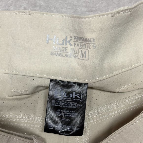 HUK Next Level 10.5" Fishing‎ Shorts Men’s M Beige Performance Stretch Cargo NWT - Picture 6 of 7